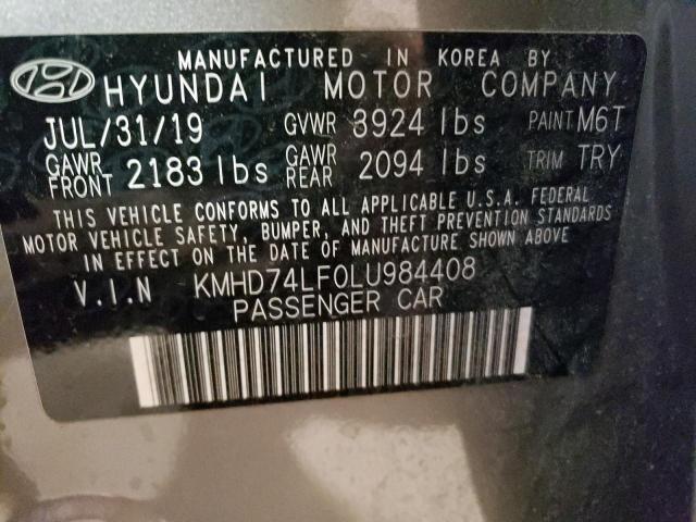 KMHD74LF0LU984408 Hyundai Elantra SE 12