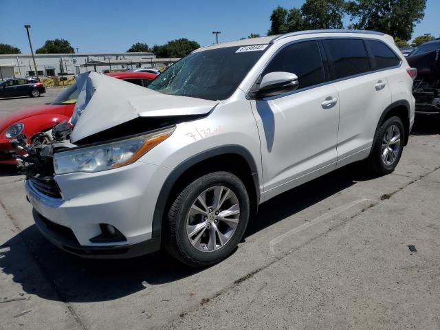 VIN 5TDJKRFH9ES037696 2014 Toyota Highlander, Xle no.1