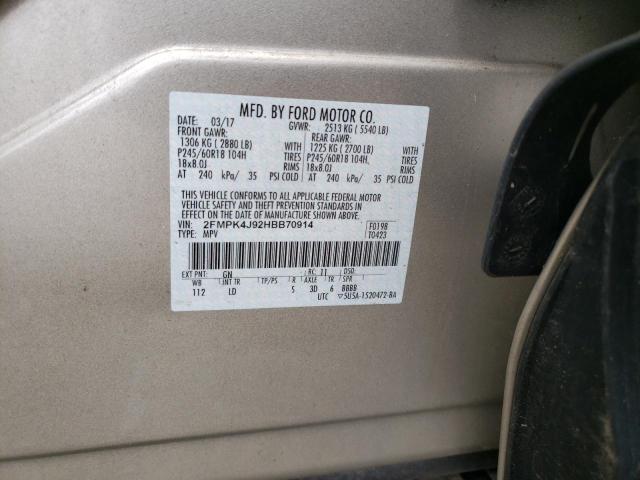 2FMPK4J92HBB70914 Ford EDGE SEL
