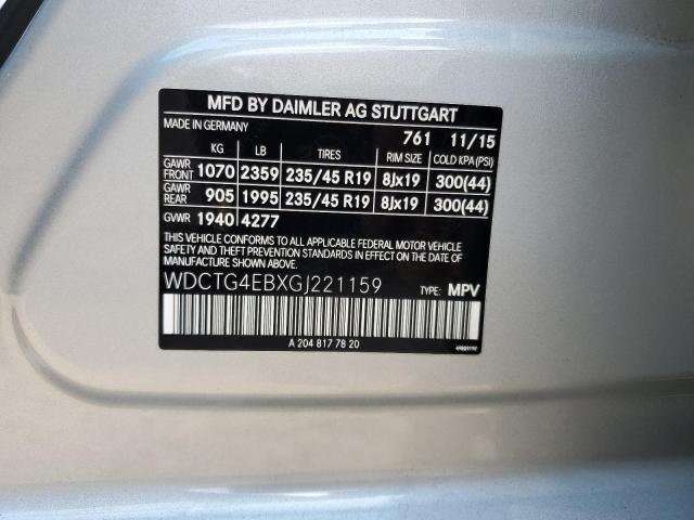 2016 MERCEDES-BENZ GLA 250 - WDCTG4EBXGJ221159