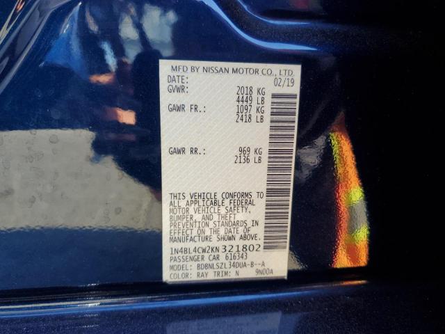 1N4BL4CW2KN321802 Nissan ALTIMA SR
