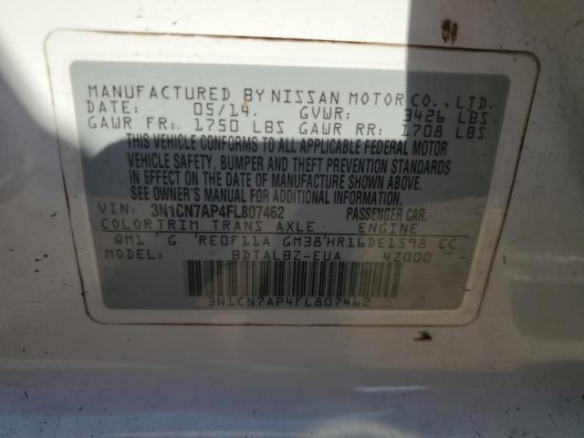 2015 NISSAN VERSA SV W - 3N1CN7AP4FL807462
