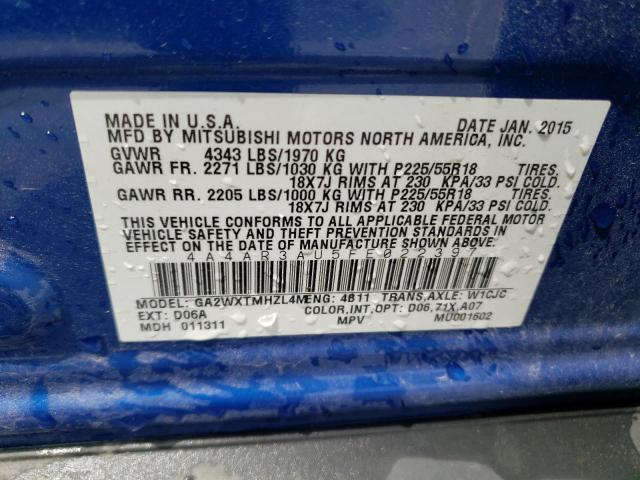 4A4AR3AU5FE022397 Mitsubishi Outlander Sport Es