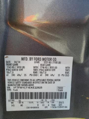 1FTFW1CT1EKE22925 Ford F150 Supercrew
