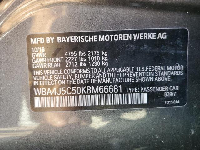 2019 BMW 440I GRAN - WBA4J5C50KBM66681