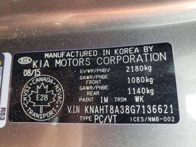 2016 KIA RONDO KNAHT8A38G7136621