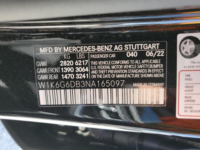 2022 MERCEDES-BENZ S 500 4MAT - W1K6G6DB3NA165097