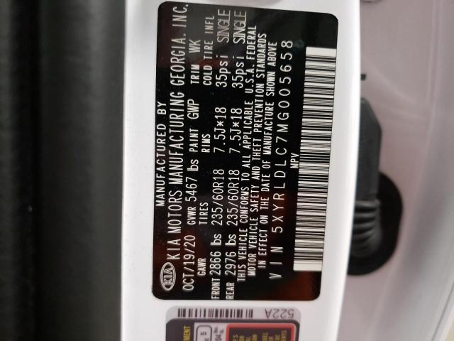 5XYRLDLC7MG005658 KIA SORENTO S