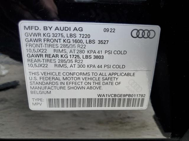 2023 AUDI E-TRON S P WA1VCBGE9PB011792
