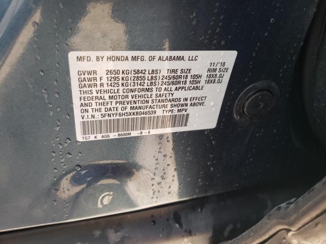 2019 HONDA PILOT EXL - 5FNYF6H5XKB046539