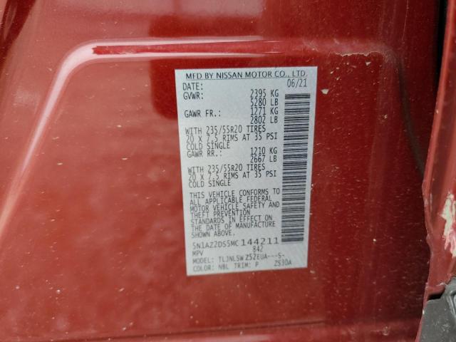 5N1AZ2DS5MC144211 Nissan Murano Platinum