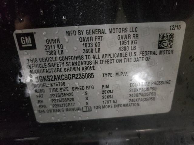 1GKS2AKC9GR235085 GMC YUKON SLE