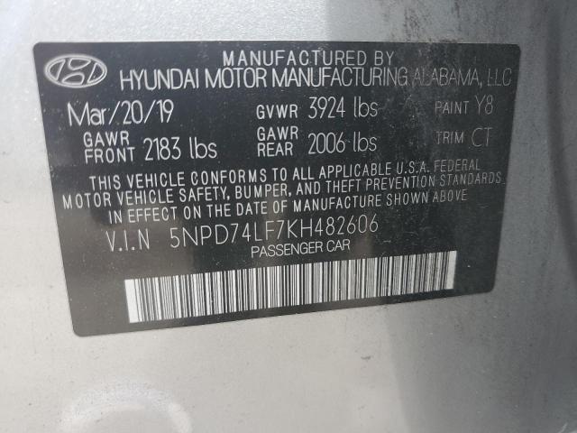 5NPD74LF7KH482606 Hyundai Elantra SE 12