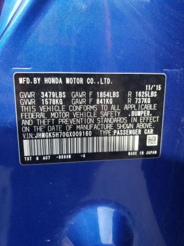 JHMGK5H70GX009160 Honda FIT EX