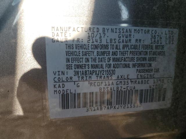 3N1AB7APXJY215530 Nissan SENTRA S