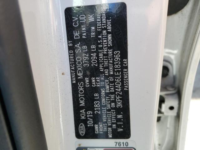 3KPF24AD6LE183963 KIA FORTE FE