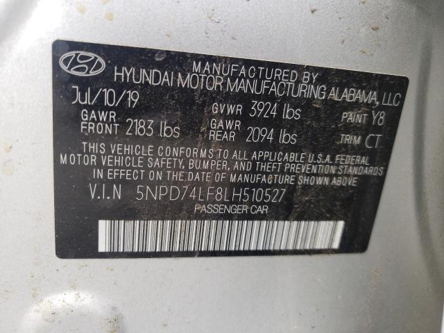 VIN 5NPD74LF8LH510527 2020 HYUNDAI ELANTRA no.12