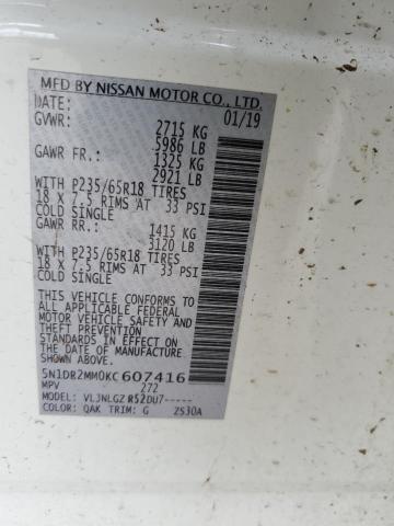 5N1DR2MM0KC607416 | 2019 NISSAN PATHFINDER