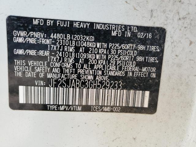 JF2SJABC3GH529233 Subaru Forester 2.5i