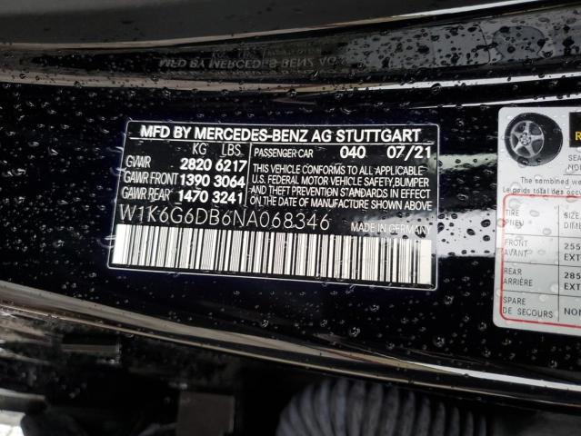 2022 MERCEDES-BENZ S 500 4MAT - W1K6G6DB6NA068346