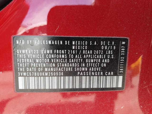2019 VOLKSWAGEN JETTA S - 3VWC57BU0KM250536