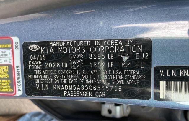KNADM5A35G6565716 KIA RIO LX