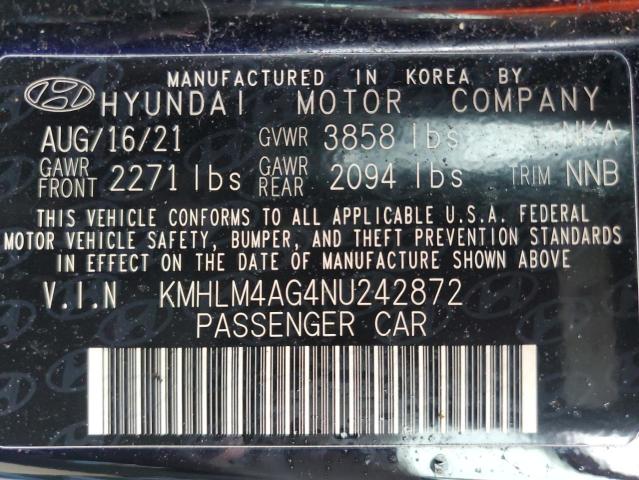 KMHLM4AG4NU242872 Hyundai Elantra SE 12