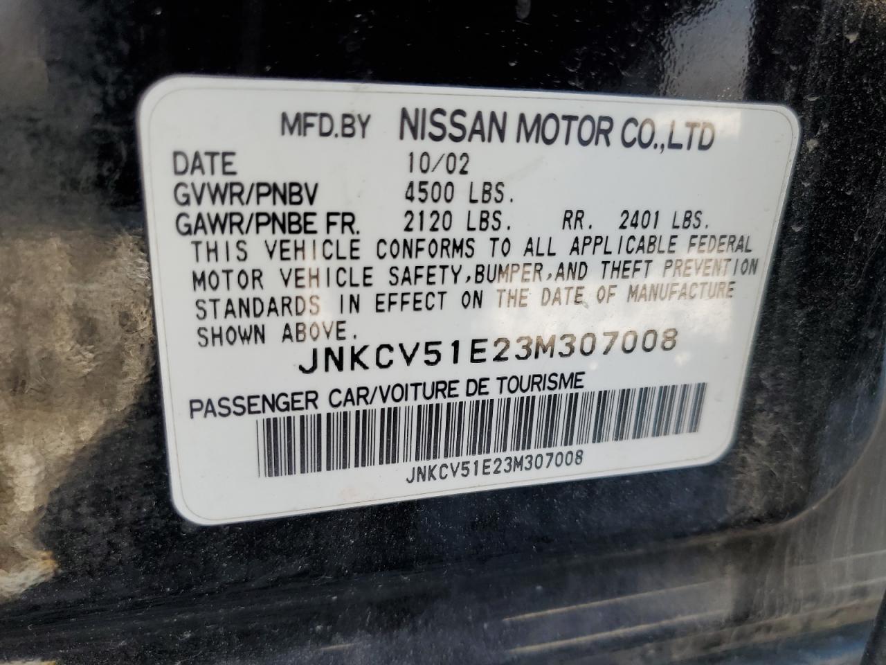 JNKCV51E23M307008 2003 Infiniti G35