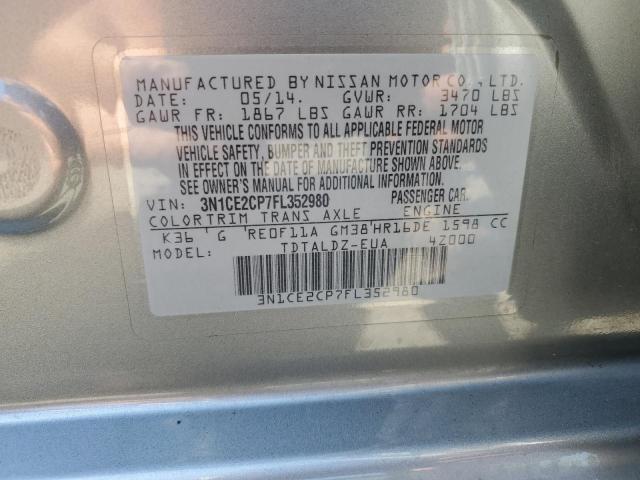 3N1CE2CP7FL352980 Nissan Versa Note S