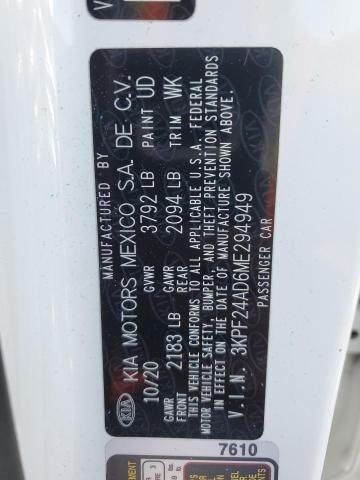 3KPF24AD6ME294949 KIA FORTE FE