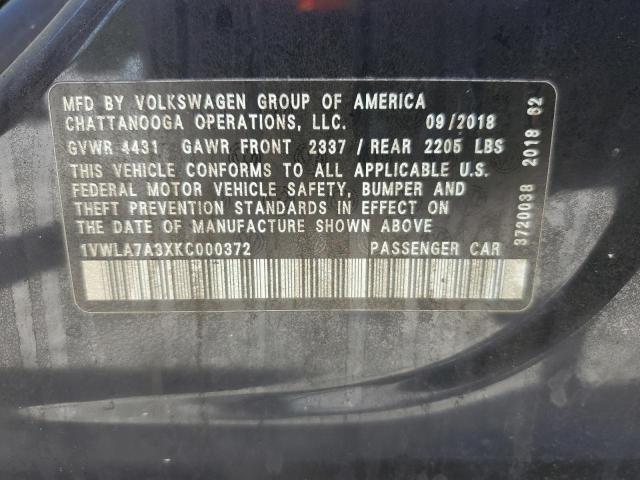 2019 VOLKSWAGEN PASSAT WOL - 1VWLA7A3XKC000372