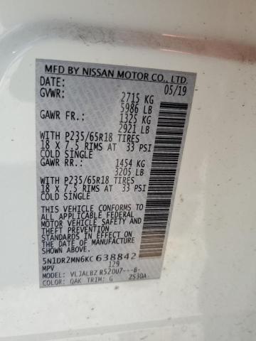 5N1DR2MN6KC638842 Nissan Pathfinder S