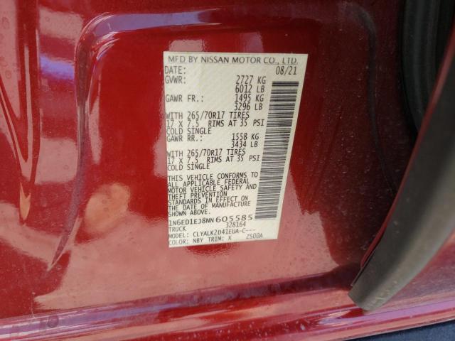 1N6ED1EJ8NN605585 Nissan FRONTIER S