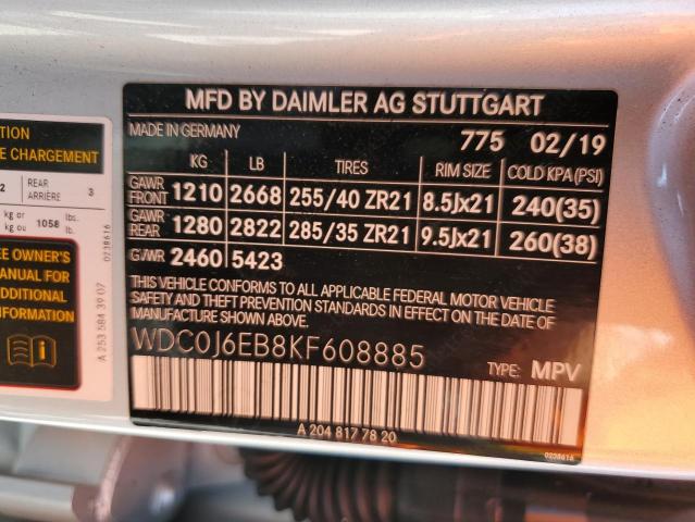 WDC0J6EB8KF608885 Mercedes-Benz Glc Coupe 43 4matic Amg