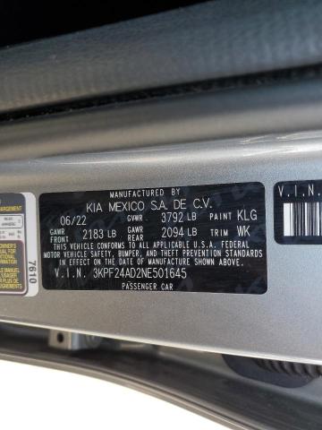 2022 KIA FORTE FE - 3KPF24AD2NE501645