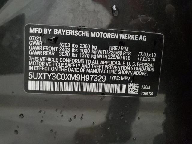 5UXTY3C0XM9H97329 2021 BMW X3 - Image 12