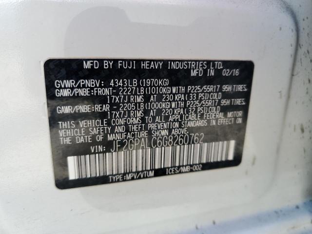 JF2GPALC6G8260762 Subaru Crosstrek Limited