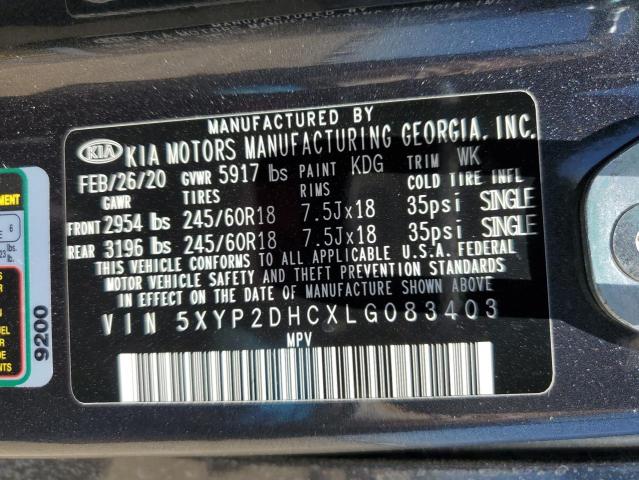 5XYP2DHCXLG083403 KIA Telluride Lx