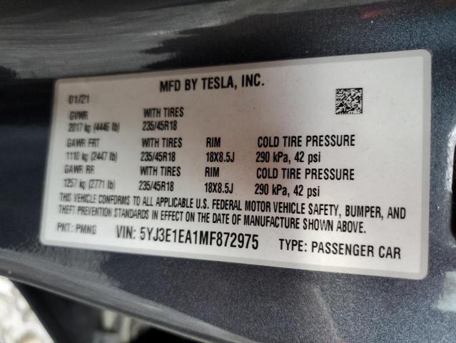 5YJ3E1EA1MF872975 Tesla Model 3  12