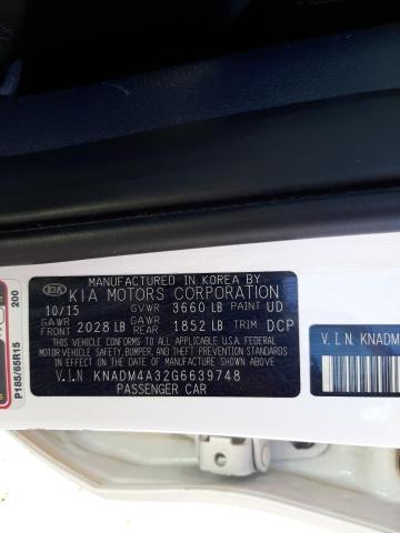 KNADM4A32G6639748 KIA RIO LX