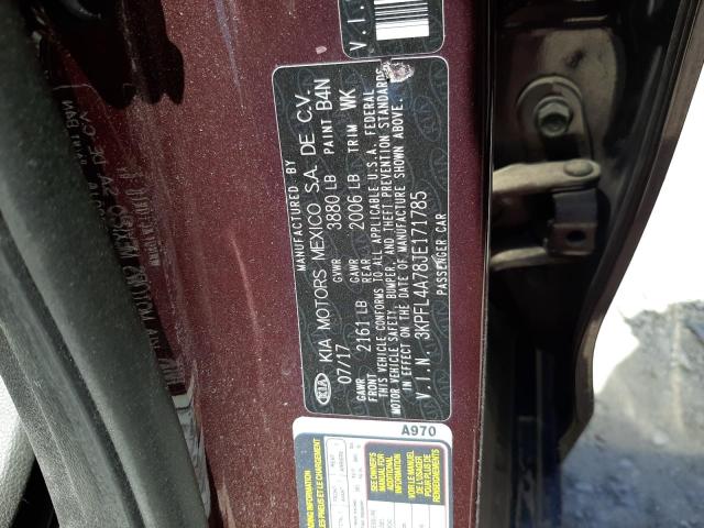 3KPFL4A78JE171785 KIA FORTE LX