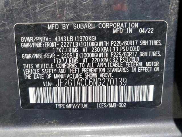 JF2GTACC6NG270139 Subaru Crosstrek  13