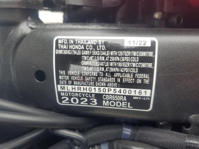 2023 HONDA CBR650 RA MLHRH0150P5400161