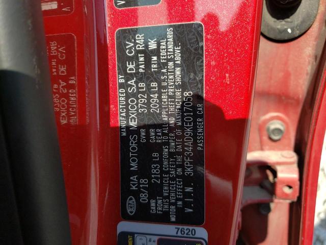 3KPF34AD9KE017058 KIA Forte Gt Line