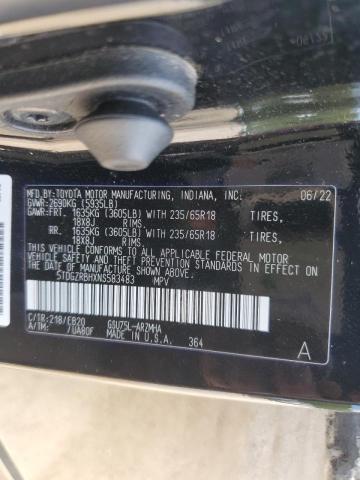 VIN 5TDGZRBHXNS583483 2022 Toyota Highlander, Xle no.13