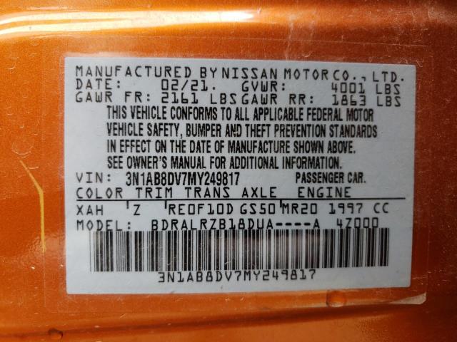 3N1AB8DV7MY249817 Nissan Sentra SR 10