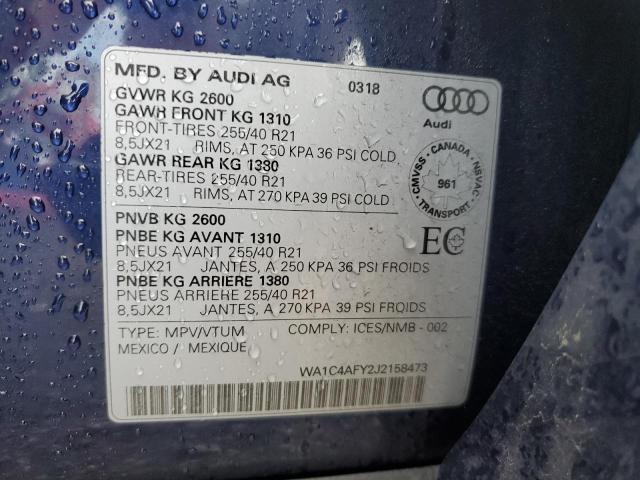 WA1C4AFY2J2158473 2018 AUDI SQ5, photo no. 13