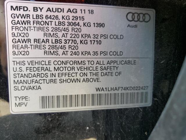 WA1LHAF74KD022427 2019 AUDI Q7 - Image 13