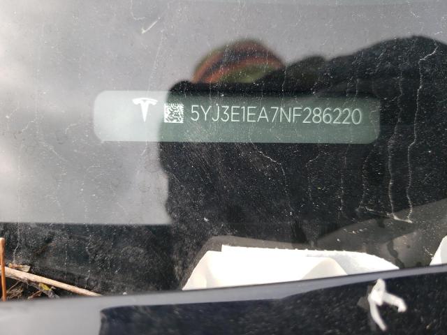 5YJ3E1EA7NF286220 | 2022 Tesla model 3