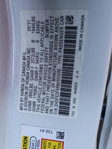 2HGFE2F56NH503286 Honda Civic Sport